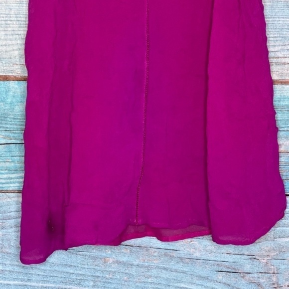 Lucky Brand Top S Embroidered Floral Boho Flowy Office Casual Pink Purple Girly - Picture 7 of 10